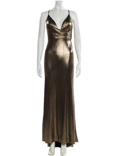 Pre-owned Mac Duggal V-neck Long Dress