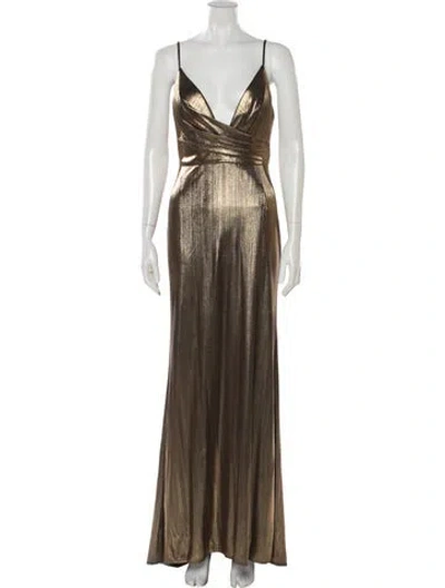 Pre-owned Mac Duggal V-neck Long Dress