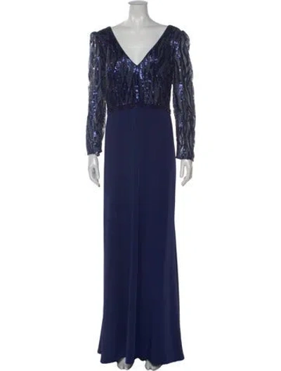 Pre-owned Mac Duggal V-neck Long Dress