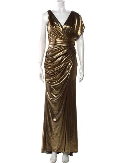 Pre-owned Mac Duggal V-neck Long Dress