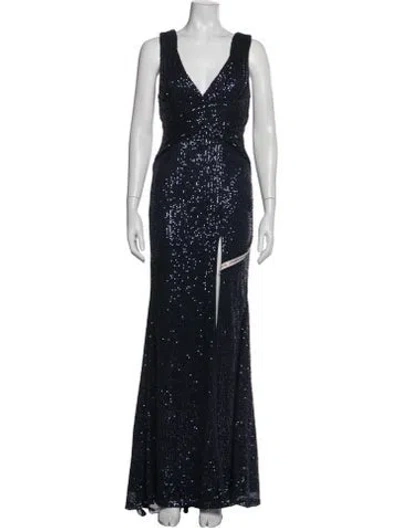 Pre-owned Mac Duggal V-neck Long Dress