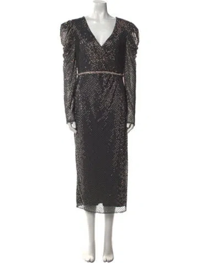 Pre-owned Mac Duggal V-neck Long Dress In Multi