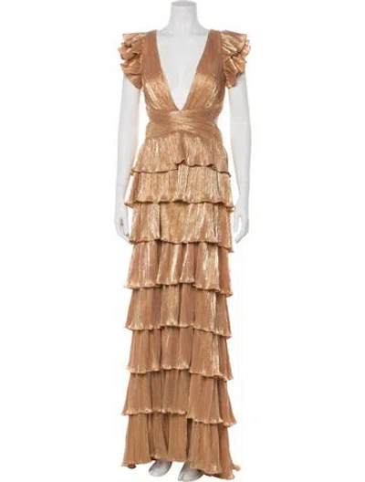 Pre-owned Mac Duggal V-neck Long Dress W/ Tags