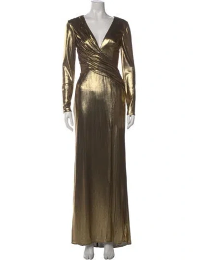 Pre-owned Mac Duggal V-neck Long Dress W/ Tags