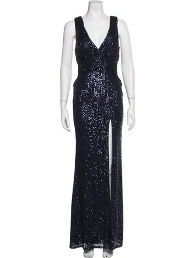 Pre-owned Mac Duggal V-neck Long Dress W/ Tags