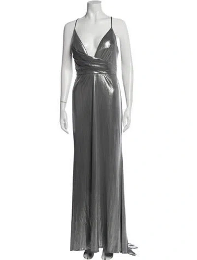 Pre-owned Mac Duggal V-neck Long Dress W/ Tags