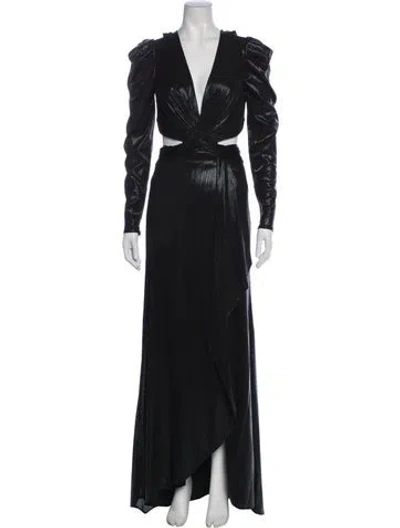 Pre-owned Mac Duggal V-neck Long Dress W/ Tags In Black