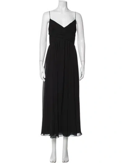 Pre-owned Mac Duggal V-neck Long Dress W/ Tags In Black