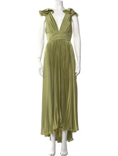 Pre-owned Mac Duggal V-neck Long Dress W/ Tags In Green