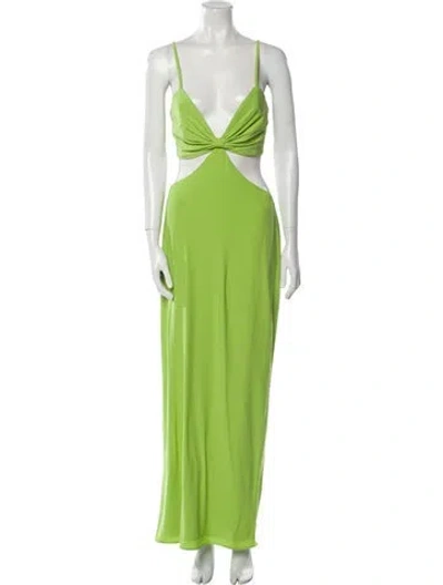 Pre-owned Mac Duggal V-neck Long Dress W/ Tags In Green