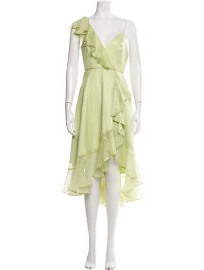 Pre-owned Mac Duggal V-neck Long Dress W/ Tags In Green