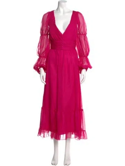 Pre-owned Mac Duggal V-neck Long Dress W/ Tags In Pink