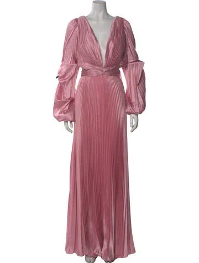 Pre-owned Mac Duggal V-neck Long Dress W/ Tags In Pink