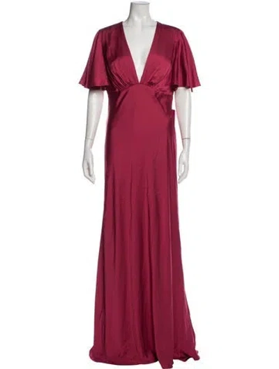 Pre-owned Mac Duggal V-neck Long Dress W/ Tags In Pink