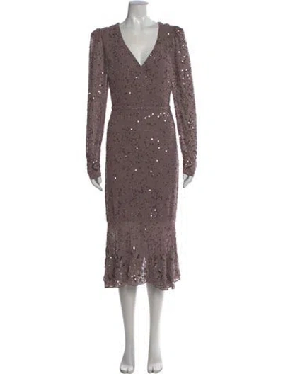Pre-owned Mac Duggal V-neck Long Dress W/ Tags In Purple