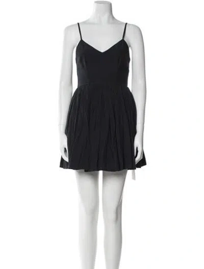 Pre-owned Mac Duggal V-neck Mini Dress In Black