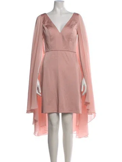 Pre-owned Mac Duggal V-neck Mini Dress In Pink