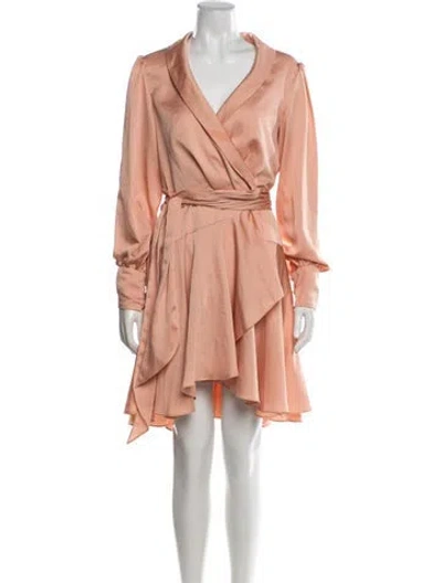 Pre-owned Mac Duggal V-neck Mini Dress In Pink