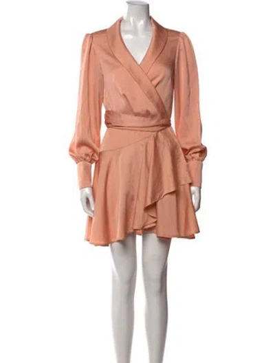 Pre-owned Mac Duggal V-neck Mini Dress In Pink