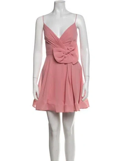 Pre-owned Mac Duggal V-neck Mini Dress W/ Tags In Pink