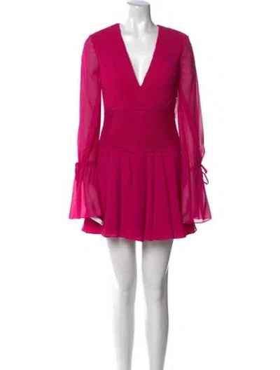 Pre-owned Mac Duggal V-neck Mini Dress W/ Tags In Purple