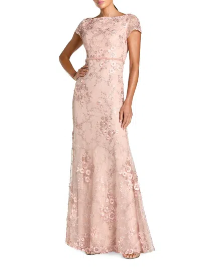 Mac Duggal Women's Beaded & Embroidered Lace Gown In Pink