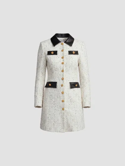 Mac Duggal Women's Bouclé-tweed Mini Dress In White