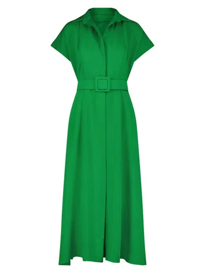 Mac Duggal Women's Crepe Belted Midi-dress In Spring Green