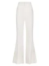 Mac Duggal Classic Crepe Flared Trouser Pant In Ivory