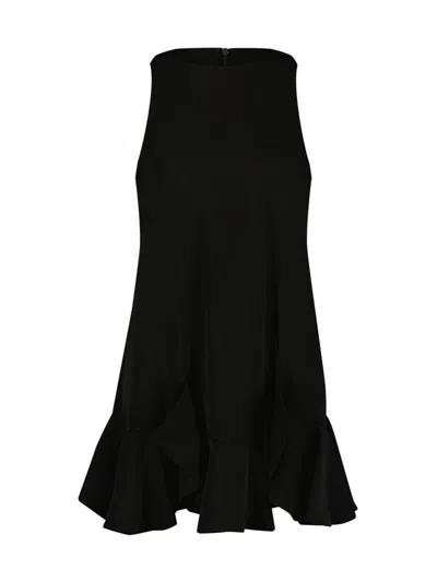 Mac Duggal Women's Crêpe Sleeveles Ruffle-hem Minidress In Black