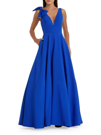 Mac Duggal 49972 Formal Long Ball Gown Pocket Prom Dress In Blue
