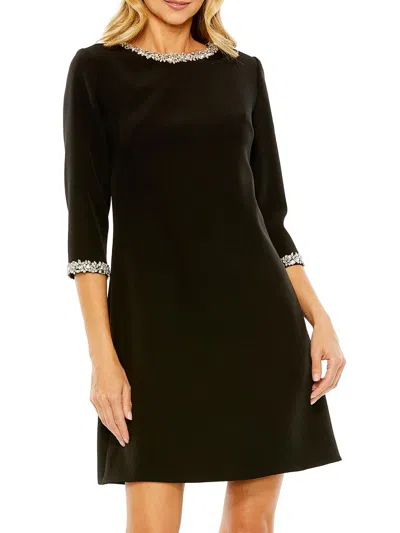 Mac Duggal A-line Embellished Cocktail Dress In Black