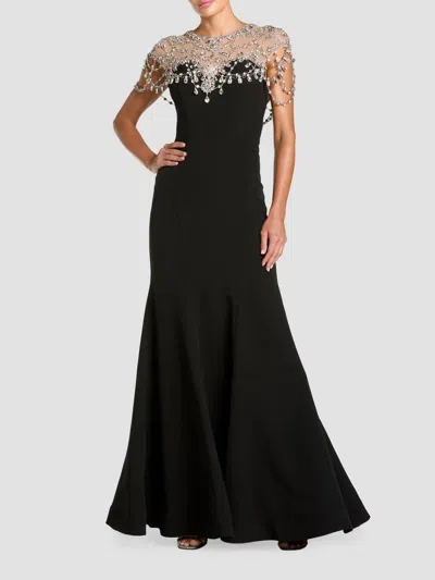 Mac Duggal Women's Embellished Crepe Mermaid Gown In Black