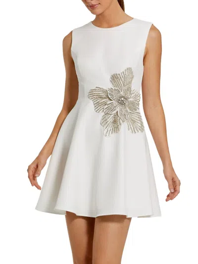 Mac Duggal Women's Embellished Crepe Minidress In White