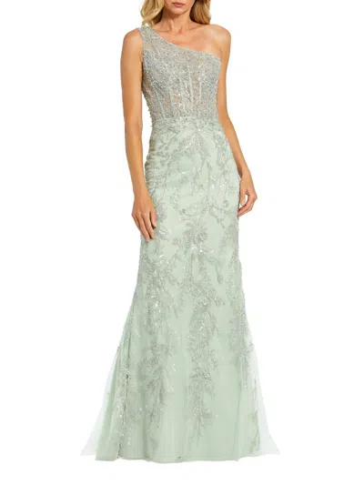 Mac Duggal 20543 Prom Sequin Long Fitted Formal Dress In Green
