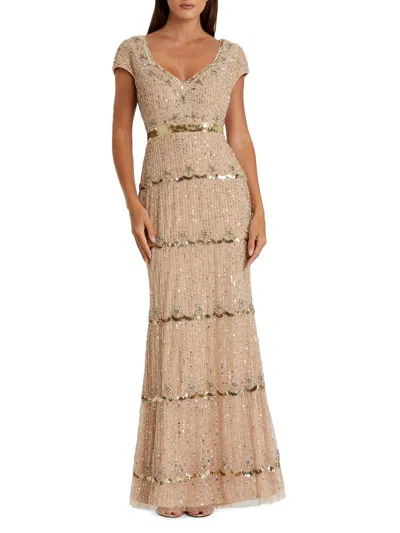 Mac Duggal Women's Embellished Tulle Sweetheart Gown In Brown