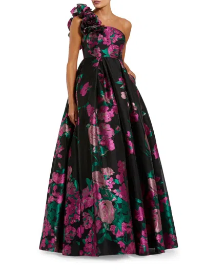 Mac Duggal 11967 3d Floral Long Formal Ball Gown Prom Dress In Multi