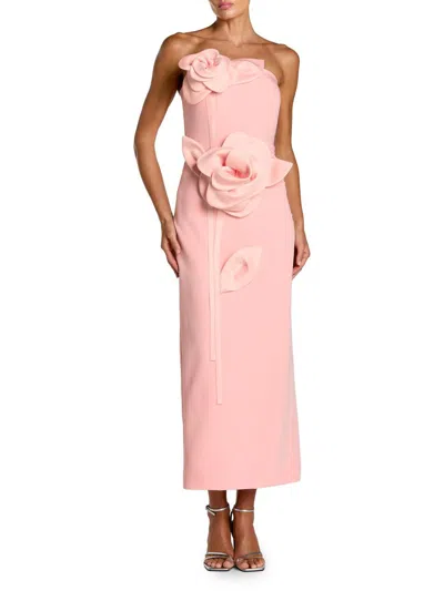 Mac Duggal Women's Floral Crepe Strapless Maxi Dress In Pink