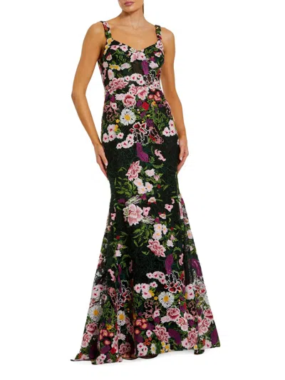 Mac Duggal Women's Floral Embroidered Mermaid Gown In Multi