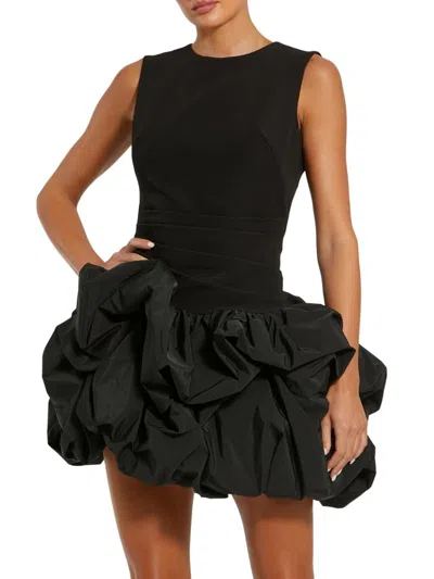 Mac Duggal Women's Gathered Taffeta Cocktail Minidress In Black