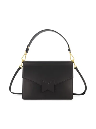 Mac Duggal Women's Medium Classic Leather Shoulder Bag In Black