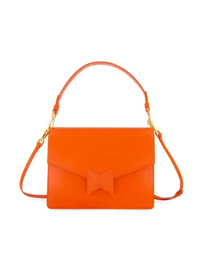 Mac Duggal Women's Medium Classic Leather Shoulder Bag In Orange