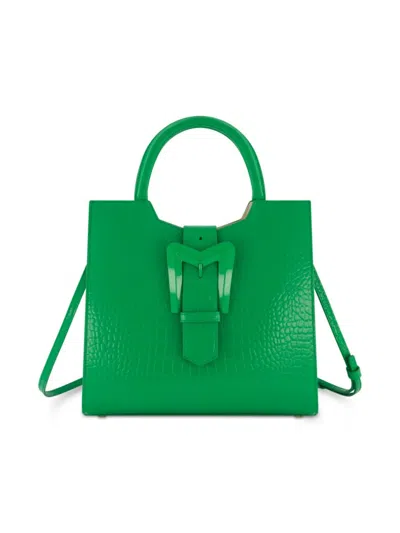 Mac Duggal Women's Medium Crocodile-embossed Leather Tote Bag In Green