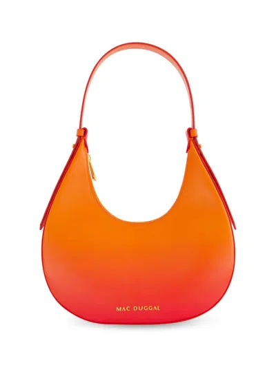 Mac Duggal Women's Medium Ombré Leather Hobo Bag In Orange