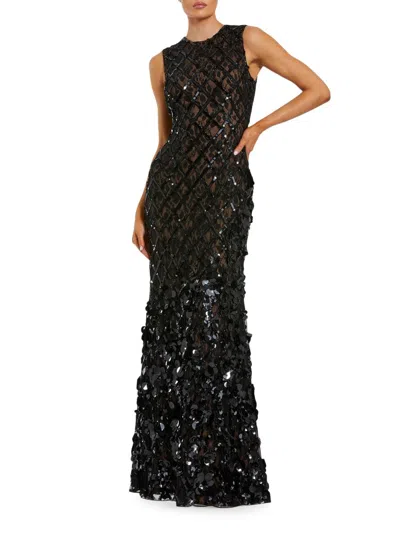Mac Duggal 94277 Long Sequin Formal Mermaid Evening Dress In Black