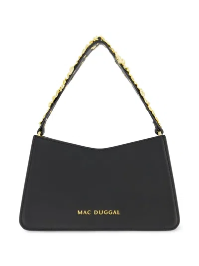 Mac Duggal Women's Mini Floral-strap Leather Shoulder Bag In Black