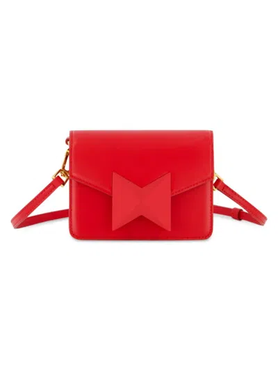 Mac Duggal Women's Mini Leather Crossbody Bag In Red