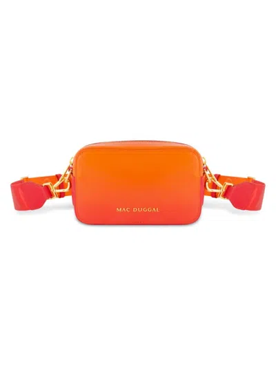 Mac Duggal Women's Ombré Leather Camera Crossbody Bag In Orange