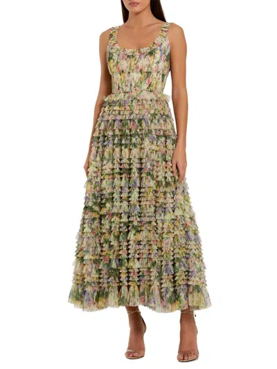 Mac Duggal Women's Ruffled Fit & Flare Maxi Dress In Green