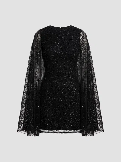 Mac Duggal Women's Sequined Cape Minidress In Animal Print